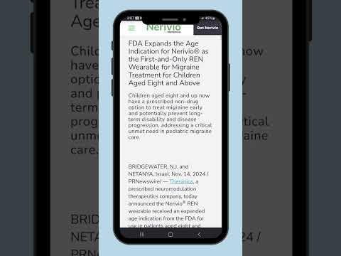 FDA Clears Nerivio Device for Ages 8+