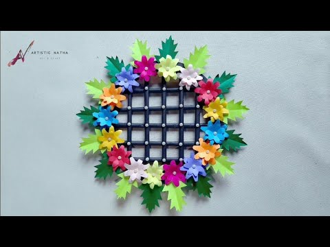 How to make paper wall hanging | home decoration | cardboard reuse #wallhanging #diy #flowers #craft