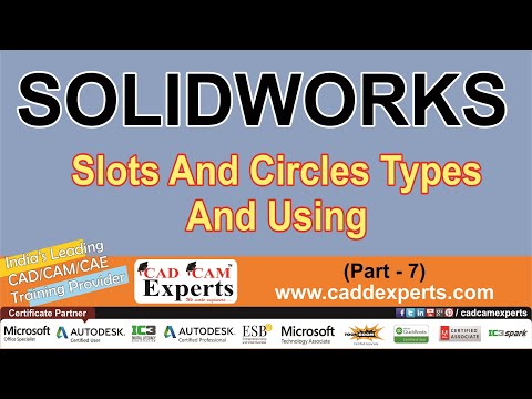 (Part-7) SolidWorks 2014 Tutorial Slots And Circles Types And Using | Full Series