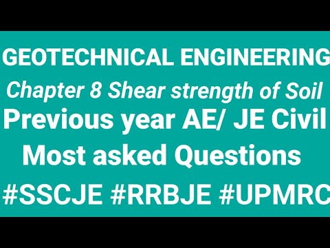 Geotechnical engineering chapter 8 Shear strength of Soil, stress distribution | RRB JE SSC JE UPPSC