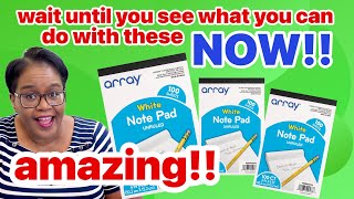 DOLLAR TREE NOTEPAD HACK! The Perfect Way To Use 4x6 Notepads. CRAFT FAIR IDEA