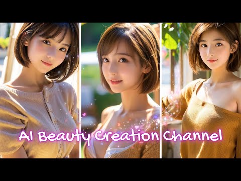 [Ai] ART　日差しに輝く美女、ノーブラでリラックス　Beautiful woman shining in the sunlight, relaxing without a bra