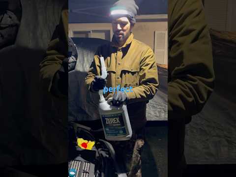 coolant pour w/ DEF fill! #automobile #maintenance #diy #minivlog #problemsolving #satisfying #easy