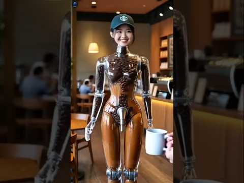 🙈😱🤖 Coffee female bot #robot #shorts #love #dance #mrbeast