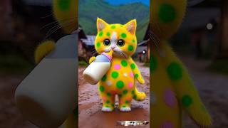 🥰 Beautiful Orange pink Dot Cute Cat 😻 Dudi dudi dum dum 🍼 87 #Cocomelon #cute #cat #kitten #shorts