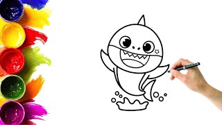 How To Draw a Baby Shark VERY EASY for kids | #FunKeepArt #BeTaiNangTV #ToBiART