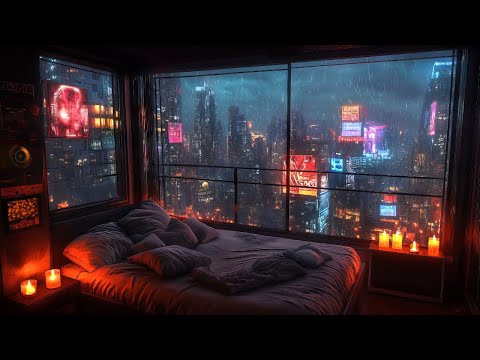 Cyberpunk Dreams: Rain And Ambient Music | Rainy Night In The Cyberpunk City
