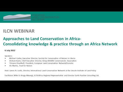 ILCN Webinar: Approaches to Land Conservation in Africa