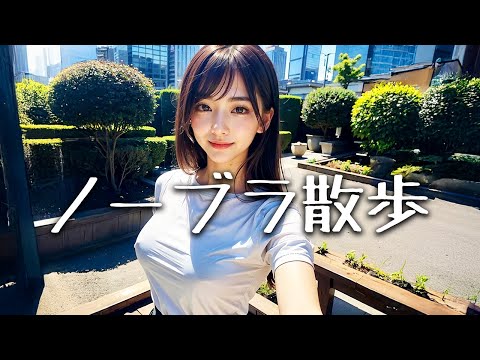 【ノーブラ散歩】下着を付けずに散歩したら見られ過ぎた...