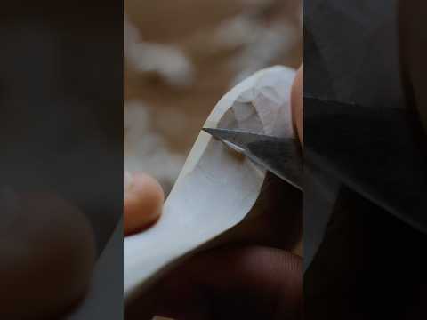 A moment of peace 💆🏽‍♂️ carving a spoon from freshly fallen maple wood