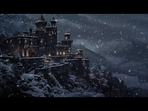 Dark Spooky Eerie Snow Castle: Wind Sounds for Sleeping on Castle Old | Calming Sounds for Sleep