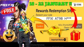 FREE FIRE REDEEM CODE TODAY  JANUARY REDEEM CODE FREE FIRE | FF REDEEM CODE TODAY 18 JANUARY