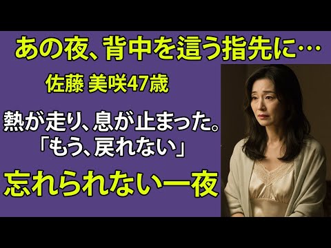 【シニア恋愛】「47歳、忘れられない指先の記憶」