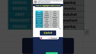 Highlight Cell in Excel | How to Highlight in excel | #short