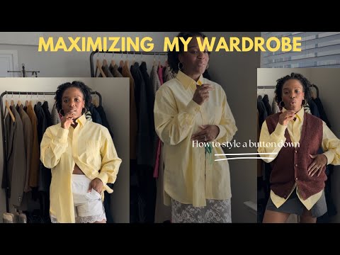 Maximizing Your Wardrobe| Spring Outfit Ideas| Butter Yellow| How to Style a Button Down| Try-On