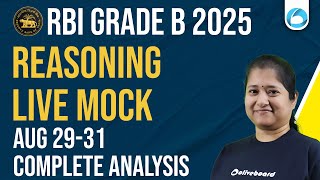 RBI GRADE B 2025 | LIVE MOCK SOLUTION | 29 - 31 AUGUST | REASONING