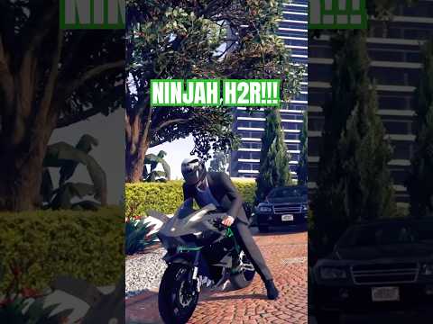 DRIVING A KAWASAKI NINJA H2R IN GTA5 #kawasaki #kawasakininjah2r #bike #gta #gta5 #phonk #speed