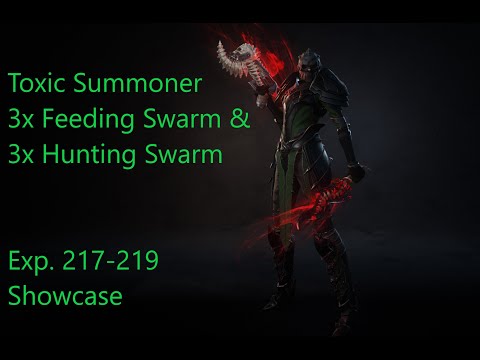 Wolcen Bloodtrail 1.1.4.2 Toxic Summoner 3x Feeding Swarm & 3x Hunting Swarm Exp 217-219 Playthrough