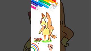 How to Draw Bluey | Bluey Angry Chilli Easy Drawing Tutorial 🌈 🐶 #bluey #draw #shorts #angry