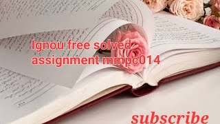 Ignou mmpc014 free solved assignment pdf