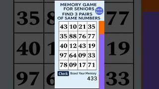 Brain Training for Seniors - Daily Focus Boost to Stay Sharp | Match the Numbers