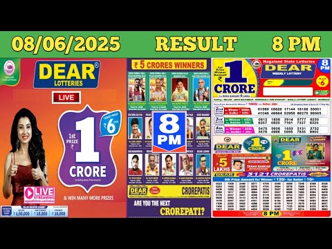 DEAR LOTTERY SAMBAD EVENING 8 PM RESULT TODAY LIVE DRAW ON 08.06.2025 NAGALAND SUNDAY