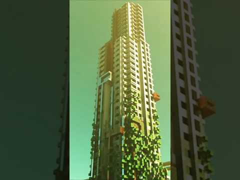 Building apocalyptic skyscrapers in Minecraft! #minecraft #shorts #tutorial #rainworld