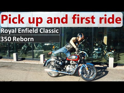Royal Enfield Classic 350 2022 model pick up and first ride (Exhaust sound, POV) in Norway