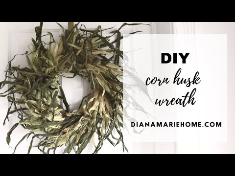DIY Corn Husk Wreath Fall Home Decor | Diana Marie Home