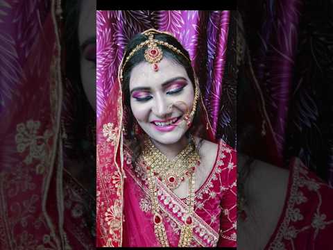 Part-3-Bridal Makeover Tutorial ❤️.. Eyelash +Eyeliner+Kajal+Highlighter+Lipstick+Complete look ❤️✨.