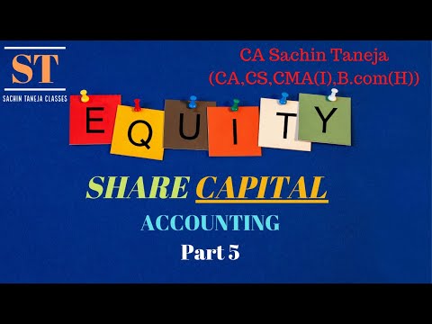 Equity Share Capital | Company Accounts | Part 5 | CBSE | ACCA | CA Foundation