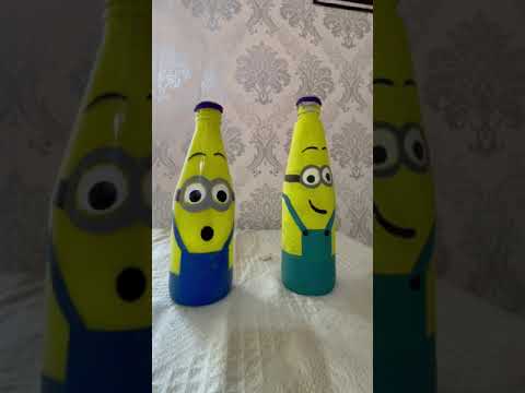 Minion bottle art||Easy for beginners