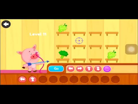 Piggy the archer | Sequences | level 1 to 15 by Kidlo Coding