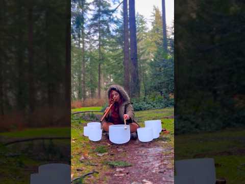 1 Minute of Crystal Singing Bowl With Native American Flute - Soothing Music for Relaxation #shorts