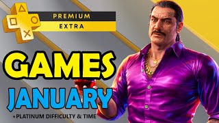 Playstation Plus Extra & Premium Games January 2026 - All Games + Platinum Difficulty & Time