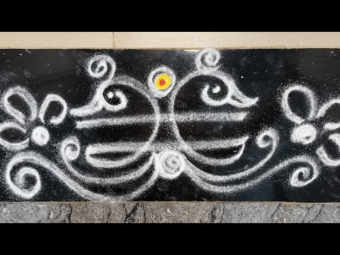 Apartment Border Rangoli designs/simple design /Everyday border design /பச்சரிசி மாவு கோலங்கள் .