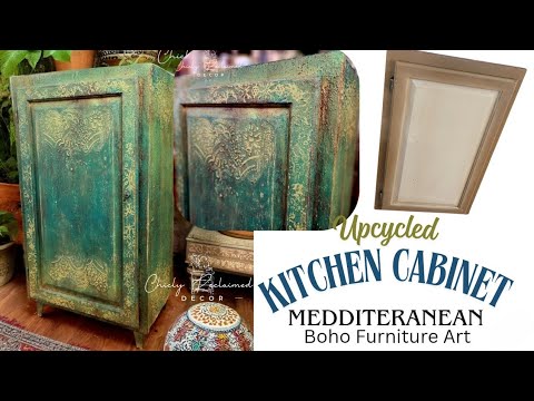 Kitchen Cabinet Repurposed Into Furniture/ DIY Mediterranean Boho Painted Furniture/ Upcycle With Me