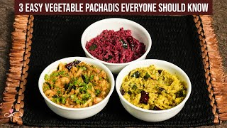 Dondakaya, Vankaya & Beetroot Pachadi || 3 Easy Vegetable Pachadis || Infinity Platter || 2022