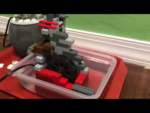 Lego Heywood water wheel fountain