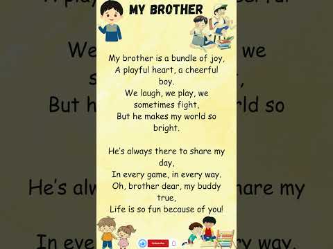 Brother| Poems in English | English poem for kids | #shorts