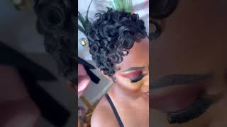 Pin curls pixie cut tutorial. #pixiecut #pixiehaircut #pixiecuttutorial #bettyboop #pincurls