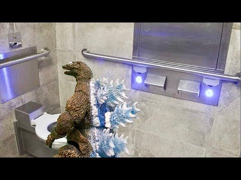 Godzilla's Bad Bathroom Experience! (Stop Motion)