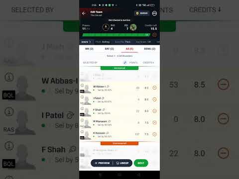 Today Dream 11 Prediction | ECS T10 SPAIN | RAS VS BQL