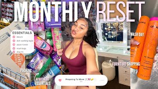 MONTHLY RESET | preparing to move, decluttering, furniture shopping, packing, wash day + moree