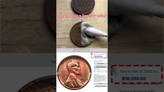 Clean coins = Destroy coins #coin #penny #coincollecting #coinvalue #coincleaning
