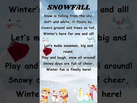 Snowfall poem for kids | English poem | fun poems #shorts