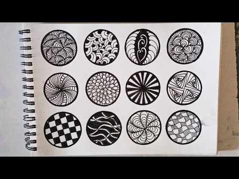 12 zentangle patterns for beginners #zentangle #zen-doodle #zentanglepatterns