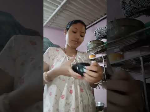 Bringal roasting #how to roasting brinjal in gas stove 🍆#viral#short @Anjana-boroofficial