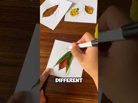 Did you know you can create beautiful insect drawings using leaves Simply place