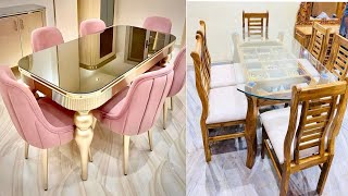 Modern Wooden Dining Table Design 2025 | Wooden and glass dining table | Modern dining table set
